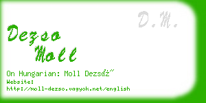 dezso moll business card